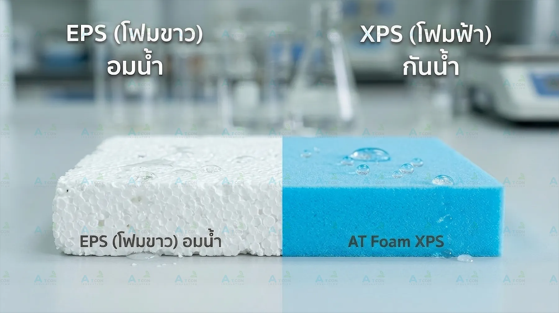 ทดสอบคุณสมบัติกันความชื้นและกันน้ำของ XPS Foam สำหรับงานห้องเย็น